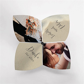 Dankeskarte Hochzeit strandliebe - origami - vue 2