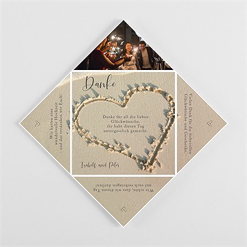 Dankeskarte Hochzeit strandliebe - origami - vue 3