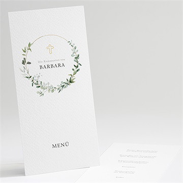 Menükarte Kommunion grüner kranz