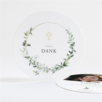 Dankeskarte Kommunion grüner kranz