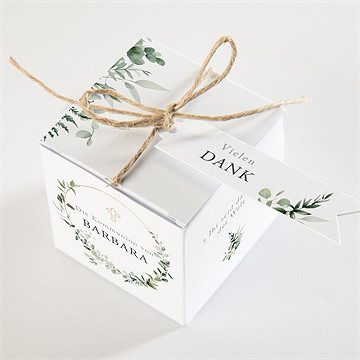 Geschenkbox Kommunion Grüner Kranz - vue 3