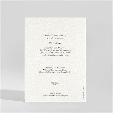 Trauerkarte elegante blätterillustration - vue 2