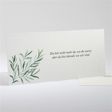 Trauerdanksagung elegante blätterillustration