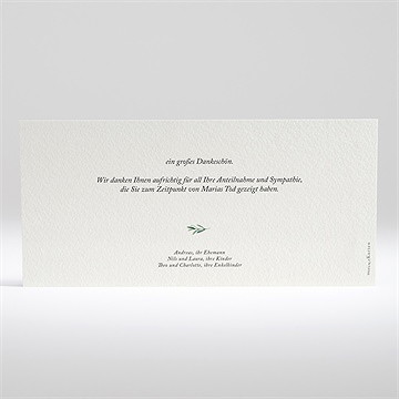 Trauerdanksagung Elegante Blätterillustration - vue 2