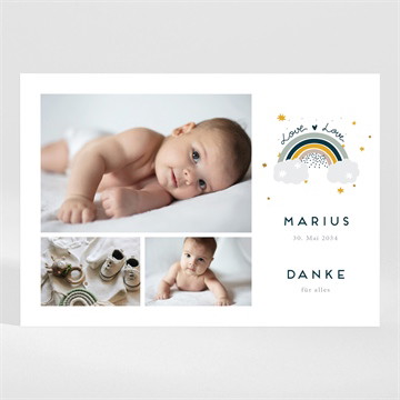 Dankeskarte Geburt Regenbogen