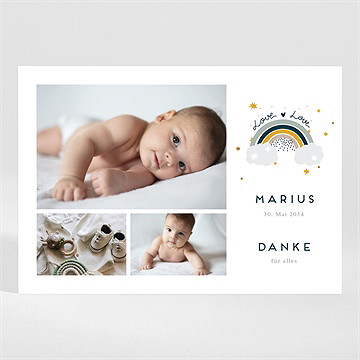 Dankeskarte Geburt regenbogen - magnet