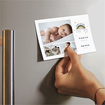 Dankeskarte Geburt regenbogen - magnet - vue 2