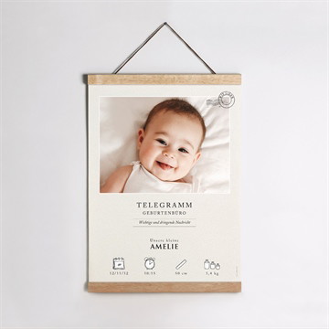 Geburtsposter modernes telegramm - magnet