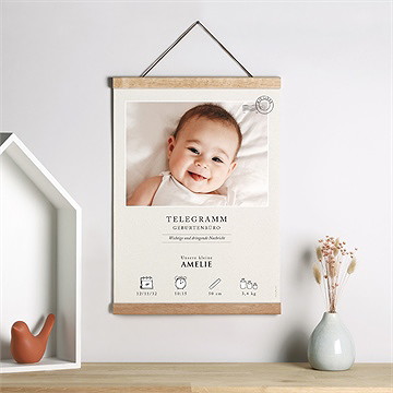 Geburtsposter Modernes Telegramm - vue 2