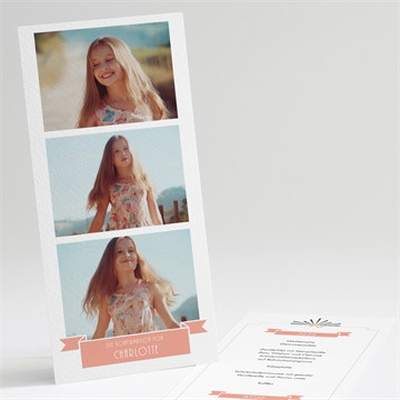 Menükarte Konfirmation Fotoautomat rosa - magnet