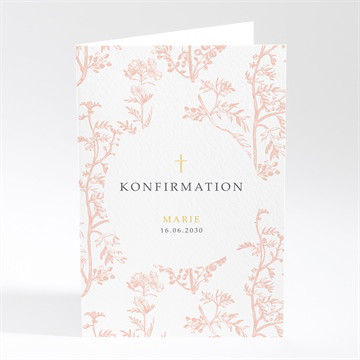 Menükarte Konfirmation zarte pflanzenmalerei
