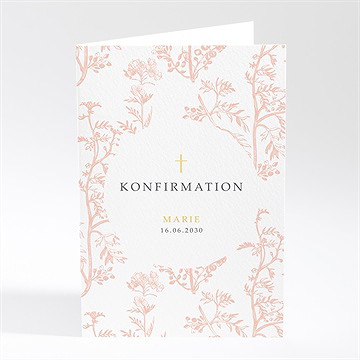 Menükarte Konfirmation Zarte Pflanzenmalerei