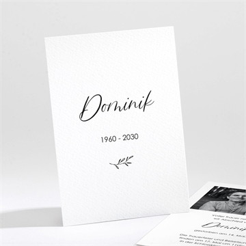 Trauerkarte Schwarz und weiß