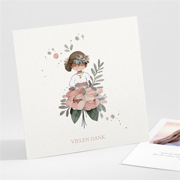 Dankeskarte Kommunion blumenfest