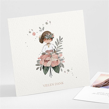 Dankeskarte Kommunion blumenfest