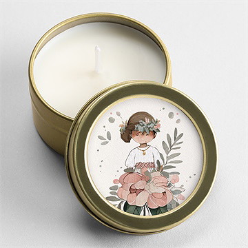 Kerze Kommunion Blumenfest