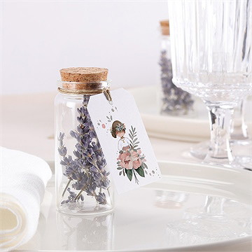 Glasfläschchen Mit Korken Kommunion Blumenfest - vue 2