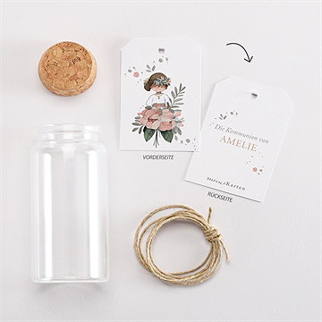 Glasfläschchen Mit Korken Kommunion Blumenfest - vue 3