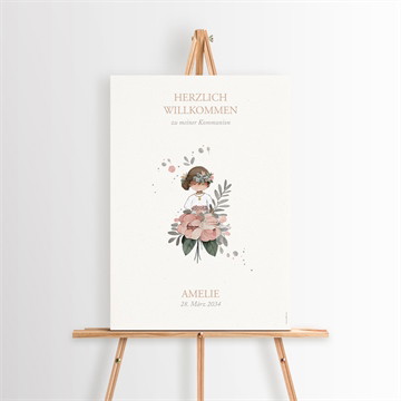 Willkommensschild Kommunion blumenfest