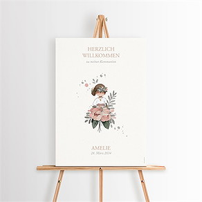 Willkommensschild Kommunion blumenfest