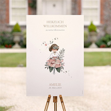Willkommensschild Kommunion Blumenfest - vue 2