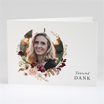 Trauerdanksagung aquarellblumen - klappkarte