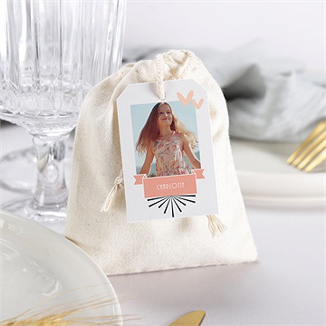 Geschenkbeutel Konfirmation Fotoautomat Rosa - vue 3