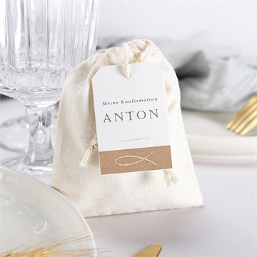 Geschenkbeutel Konfirmation Fotocollage Kraftpapier - vue 3
