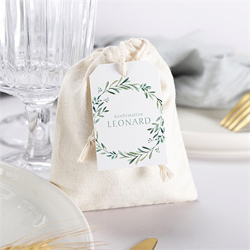 Geschenkbeutel Konfirmation Vergoldeter Blumenkranz - vue 3