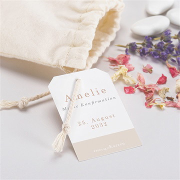 Geschenkbeutel Konfirmation Vergoldeter Fisch - vue 2