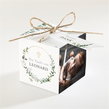 Geschenkbox Taufe eukalyptuskranz