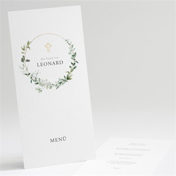 Menükarte Taufe eukalyptuskranz