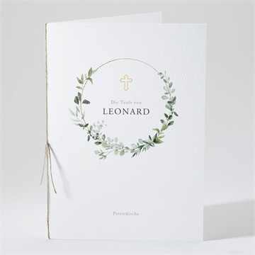 Kirchenheft Taufe eukalyptuskranz