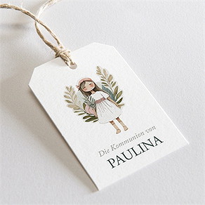 Geschenkanhänger Kommunion engelchen