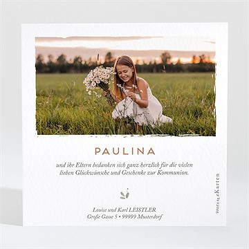 Dankeskarte Kommunion blumenmädchen - vue 2