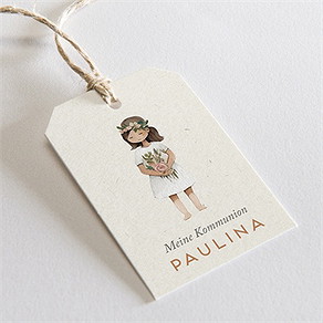 Geschenkanhänger Kommunion blumenmädchen