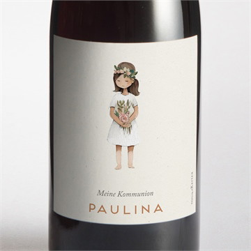 Flaschenetikett Kommunion blumenmädchen