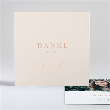 Dankeskarte Konfirmation vergoldeter fisch