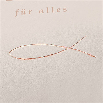 Dankeskarte Konfirmation vergoldeter fisch - vue 2