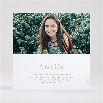 Dankeskarte Konfirmation vergoldeter fisch - vue 3