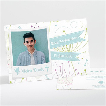 Dankeskarte Konfirmation blaue konfirmation
