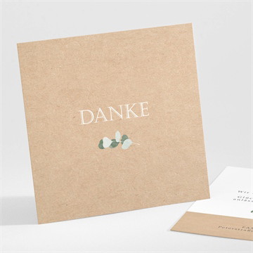 Dankeskarte Konfirmation goldkranz und kraftpapier