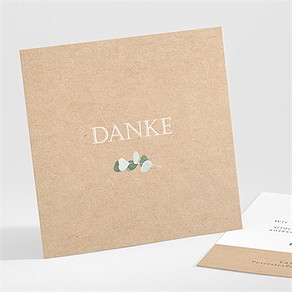 Dankeskarte Konfirmation goldkranz und kraftpapier