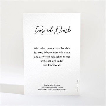 Trauerdanksagung Von Herzen - Hochkant - vue 2