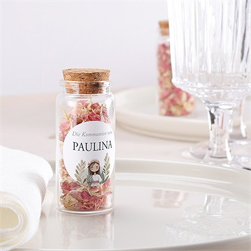 Glasfläschchen Mit Korken Kommunion Engelchen - Sticker - vue 2