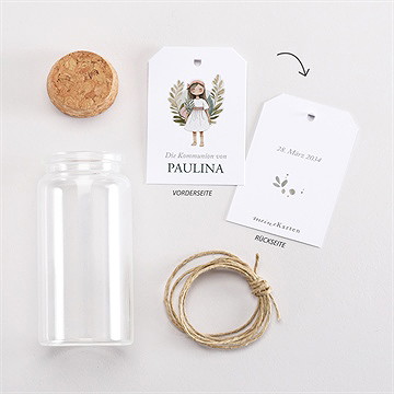 Glasfläschchen Mit Korken Kommunion Engelchen - vue 3