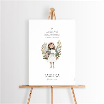 Willkommensschild Kommunion engelchen