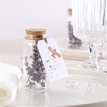 Glasfläschchen Mit Korken Kommunion Flieg Taube - vue 2