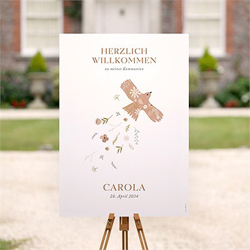 Willkommensschild Kommunion Flieg Taube - vue 2