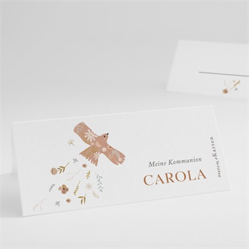 Tischkarte Kommunion flieg taube